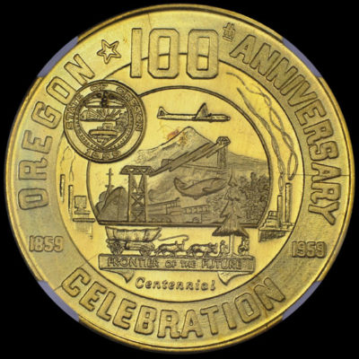 1959 Oregon Statehood Centennial Gold Buchanan-Eisenhower SCD