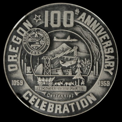 1959 Oregon Statehood Centennial Silver Buchanan-Eisenhower SCD