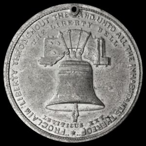 HK-29 1876 Centennial Small Liberty Bell With Star / Independence Hall With Trees SCD with name engraved