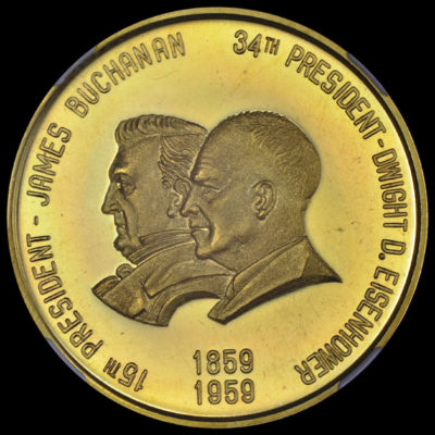 1959 Oregon Statehood Centennial Gold Buchanan-Eisenhower SCD