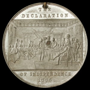 HK-74 1876 Centennail Declaration of Independence three seated one standing / Commemoration SCD