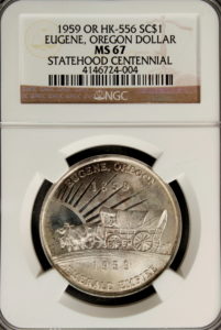 HK-556 1959 Oregon Statehood Centennial “STERLING” Silver Eugene SCD