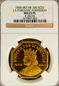 HK-306 1904 Louisiana Purchase Octagonal Souvenir Coin SCD