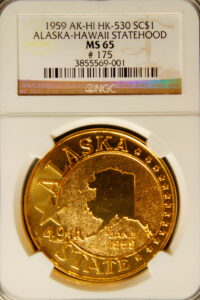 HK-530 1959 Alaska-Hawaii Statehood Bright Bronze SCD