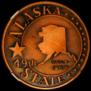 HK-533 1959 Alaska-Hawaii Statehood Oxidized Copper SCD