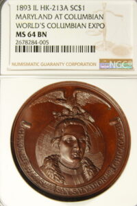 HK-213 A 1893 Columbian Exposition Maryland SCD