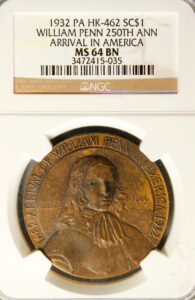HK-462 1932 William Penn 250th Anniversary Arrival in America SCD