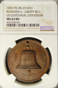 HK-25 1876 Centennial Liberty Bell Rounded 6 / Independence Hall SCD