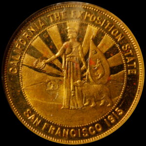 HK-415A 1915 Panama-Pacific International Exposition Standing Minerva with Rays / Tower of Jewels SCD