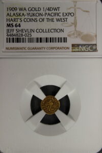 HK-360 VARIETY 1909 GOLD 1/4 DWT Alaskan-Yukon-Pacific Exposition Charbneau SCD