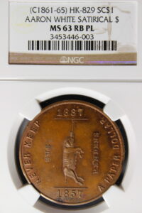 HK-829 1861-65 Aaron White Satirical SCD – Copper
