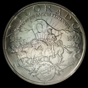 HK-542 1959 Colorado “Rush to the Rockies” Centennial Official Silver SCD