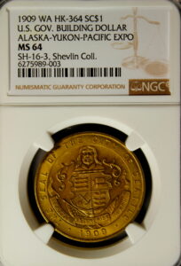 HK-364 AYPE U.S. Mint Reverse / Government Building 6 & 5 Flags SCD