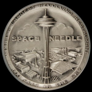 1962 Century 21 Exposition High Relief Silver Space Needle SCD