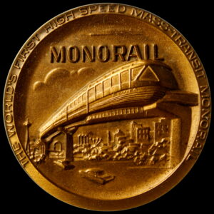 1962 Century 21 Exposition High Relief Bronze Monorail SCD
