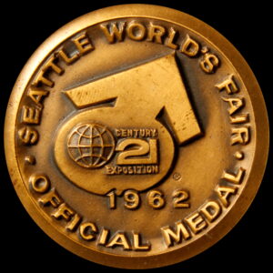 1962 Century 21 Exposition High Relief Bronze World of Entertainment SCD