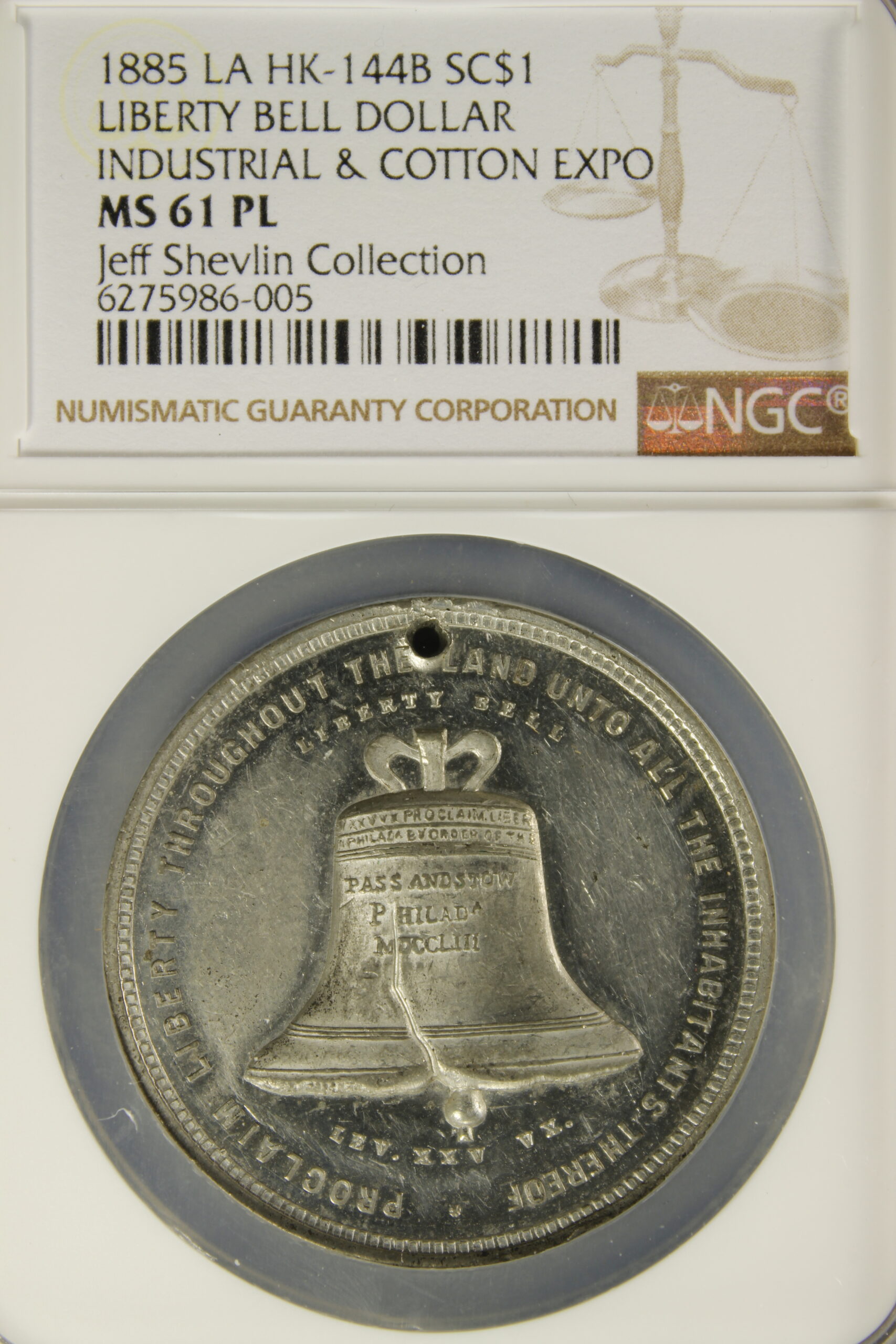 HK-144B 1885 Industrial Cotton Exposition Liberty Bell Loaned SCD