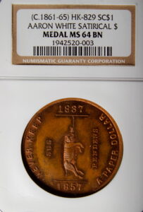 HK-829 1861-65 Aaron White Satirical SCD – Copper