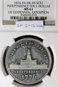 HK-45 1876 Centennial Washington Large Bust / Small Independence Hall SCD