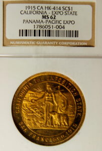 HK-414 1915 Panama-Pacific International Exposition Standing Minerva / Battleship No Lower Portholes SCD