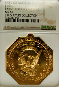 1950-60 Augustus Humbert Slug Facsimile with Target Reverse SCD