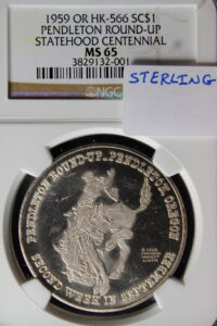 HK-566 1959 Oregon Statehood Centennial – Pendleton Round-up STERLING SCD