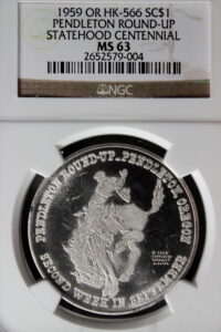 HK-566 1959 Oregon Statehood Centennial – Pendleton Round-up STERLING SCD