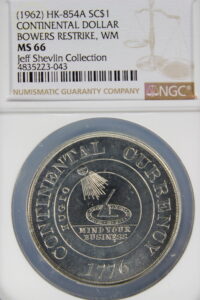 HK-854A 1961 Bowers Continental Dollar Restrike White Metal SCD