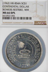 HK-854A 1961 Bowers Continental Dollar Restrike White Metal SCD