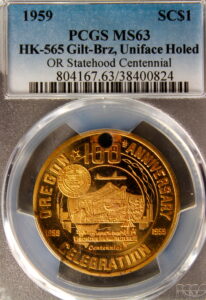 HK-565 1959 Oregon Statehood Centennial Uniface SCD