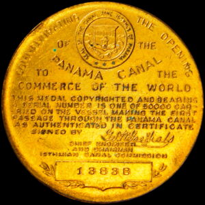 HK-398 1914 Panama Canal Completion Unlisted Gold-Plated SCD
