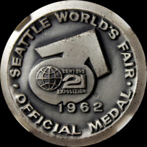 HK- 1962 Century 21 Exposition High Relief Silver World of Science SCD