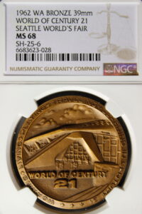 1962 Century 21 Exposition High Relief Bronze World of Century 21 SCD