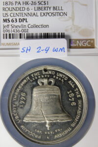 HK-26 1876 Centennial Liberty Bell Rounded 6 / Independence Hall SCD