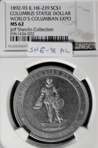 HK-239 1893 Columbian Columbus Standing Holding Royal Charter SCD