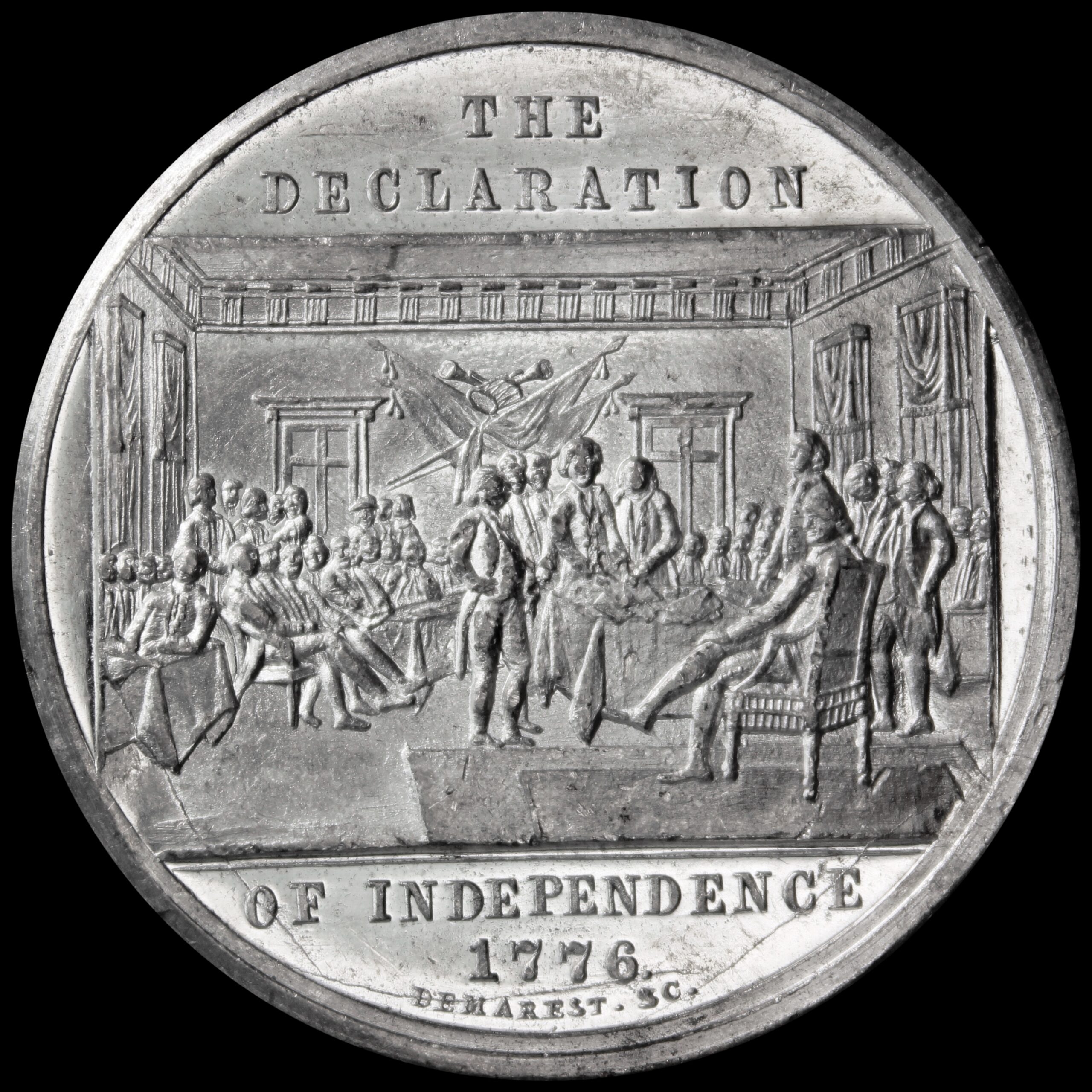 HK- 1876 Centennial Declaration of Independence  ree Seated One Standing / John Hancock Signature SCD