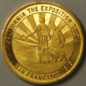 HK-415A 1915 Panama-Pacific International Exposition Standing Minerva with Rays / Tower of Jewels SCD