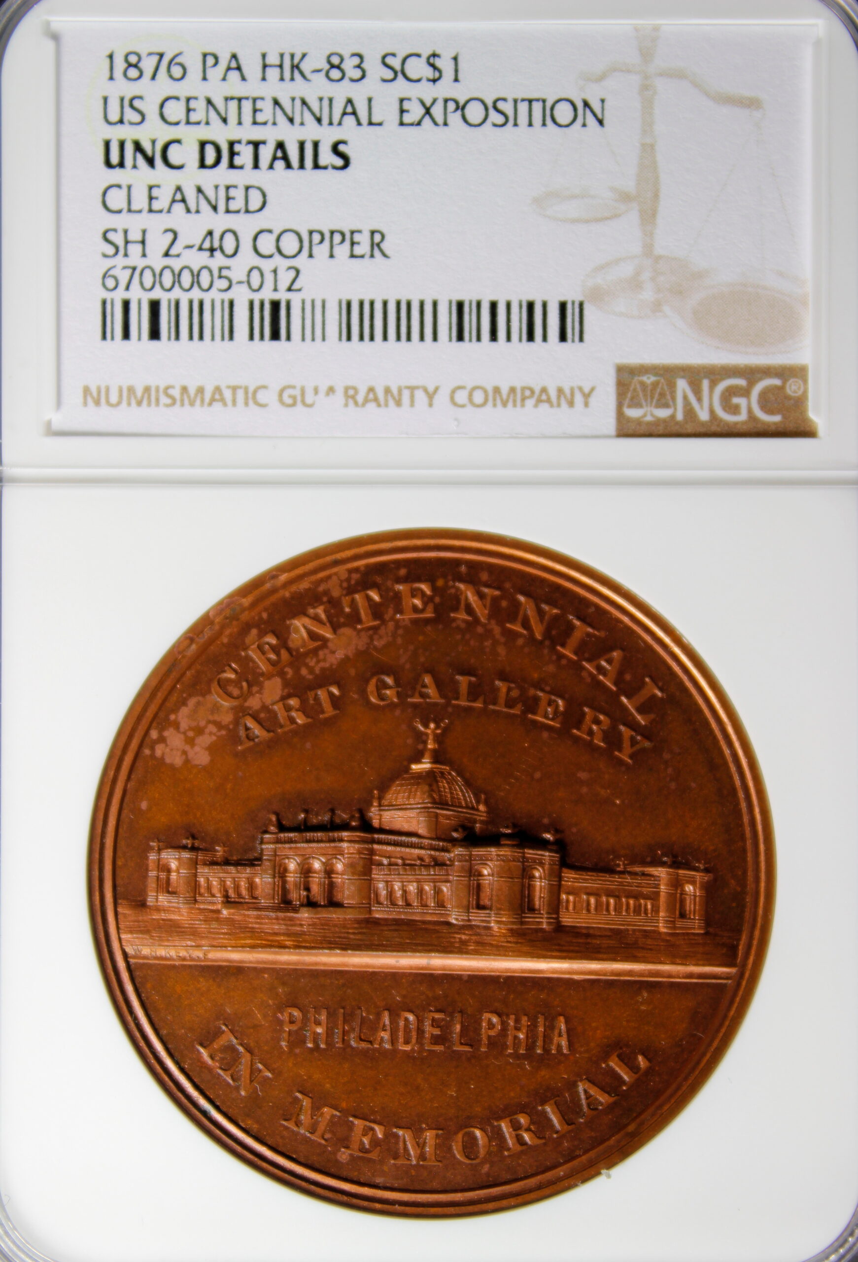 HK-83 1876 Centennial Art Gallery / Free People SCD – Copper Variety