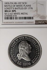 HK-107 1876 Centennial Lovett Battle of White Plains #6 SCD