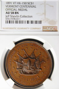 HK-150 1891 Vermont Statehood Centennial Official SCD
