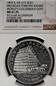 HK-215 1893 Columbian Childs Michigan Champion Load of Logs SCD