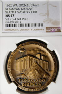 1962 Century 21 Exposition High Relief Bronze Million Dollar Display SCD