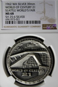 1962 Century 21 Exposition High Relief Silver World of Century 21 SCD