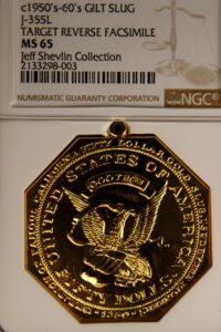 1950-60 Augustus Humbert Slug Facsimile with Target Reverse SCD