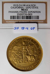 HK-414 1915 Panama-Pacific International Exposition Standing Minerva / Battleship Multiple Portholes SCD