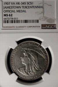 HK-345 1907 Jamestown Tercentennial Exposition Official SCD – Silver-Plated