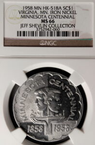 HK-518A 1958 Minnesota Statehood Iron Nickel SCD