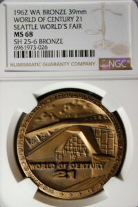 1962 Century 21 Exposition High Relief Bronze World of Century 21 SCD