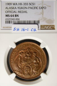HK-355 1909 Alaska-Yukon-Pacific Exposition Official SCD – Copper