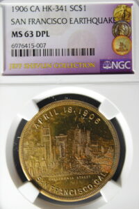 HK-341 1906 Gold-Plated San Francisco Earthquake SCD